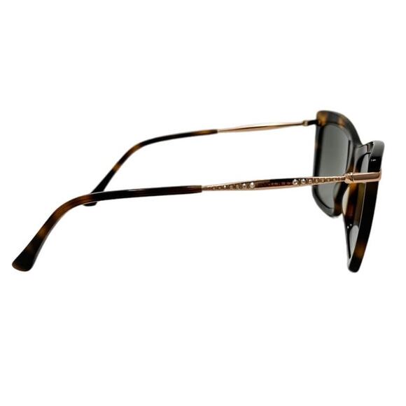 Jimmy Choo Sady Oversized Cat Eye Jeweled Tortoise & Rose Gold Sunglasses + case main image 6